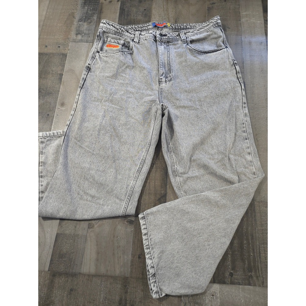 Empyre Scramble Grey Wash Loose Fit Skate Jeans 38 Baggy Y2K Acid Gray RN116442